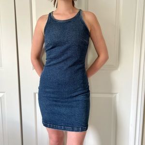 Calvin Klein Jeans Bodycon Dark-Wash Jean Dress